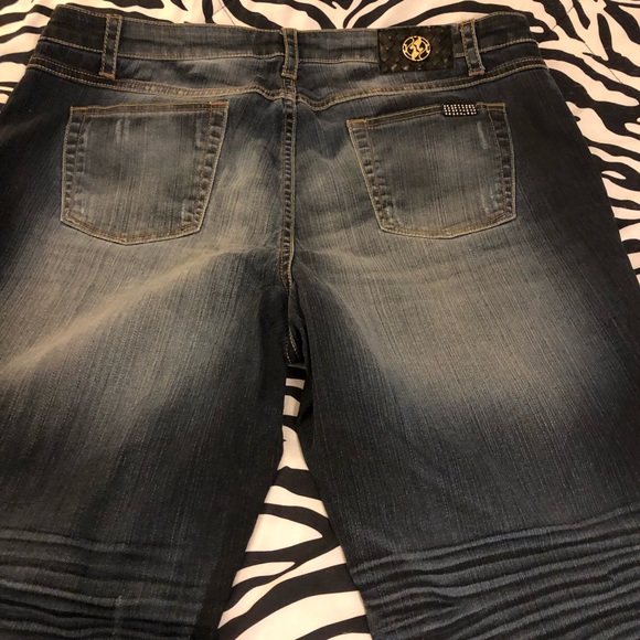 Baby Phat sz 20 boyfriend roll cuff ankle crop jeans - Picture 4 of 10